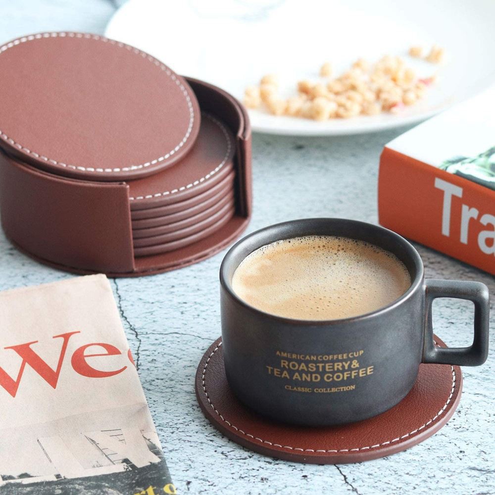 Leather Drink Coaster Set of 8 Leather Drink Coaster Set of 8