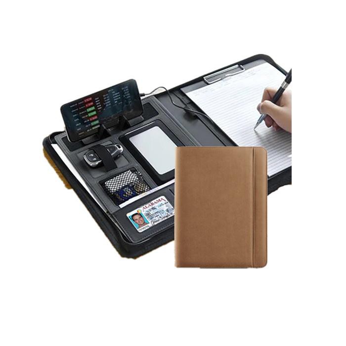 PU Leather Zipper Padfolio Portfolio With Legal Pad