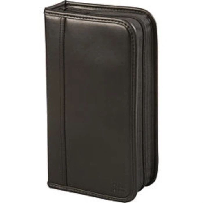 Zipper Closure Bifold PU Leather CD Case
