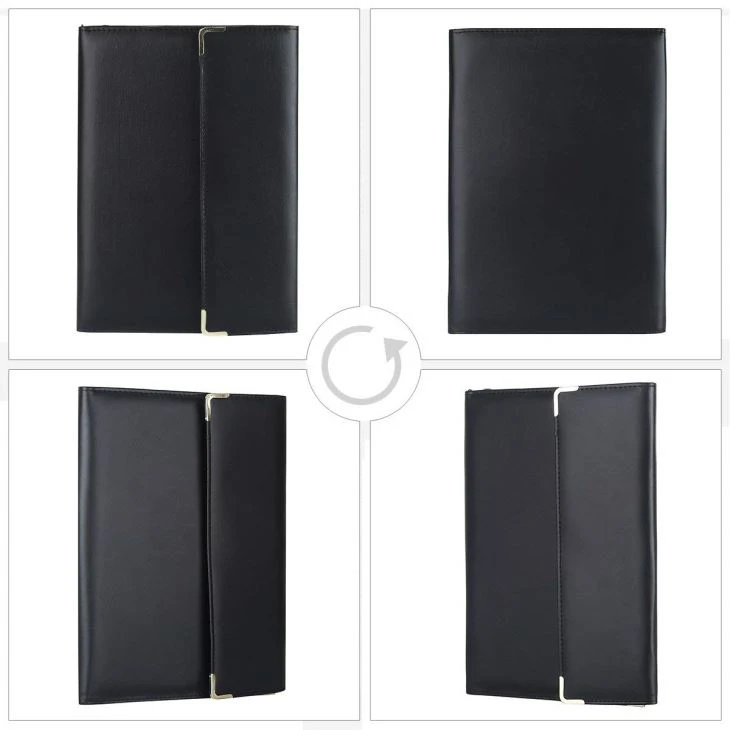 Black 3 Folder A5 PU Leather Folder Holder Black 3 Folder A5 PU Leather Folder Holder