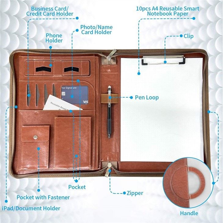 Custom Logo Leather File Folder